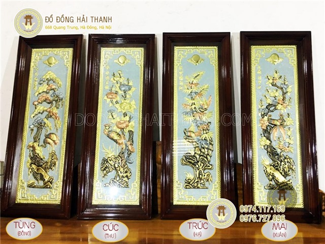 Ý nghĩa tranh tứ quý treo phòng khách, nơi bán tranh tứ quý bằng đồng đẹp giá rẻ chất lượng