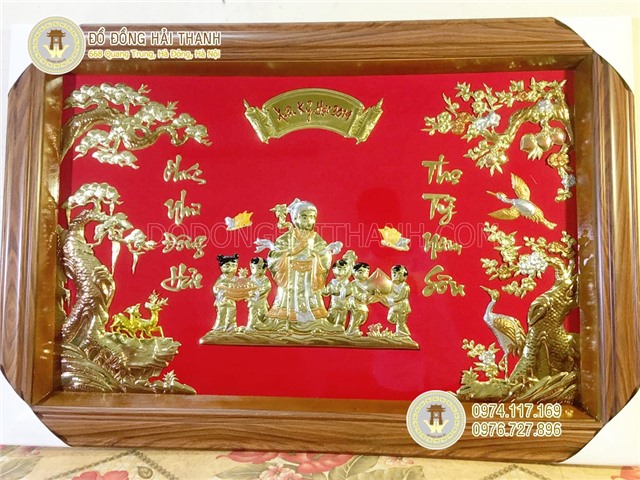 Tranh đồng mừng thọ, tranh mừng thọ bà KT 70 x 100