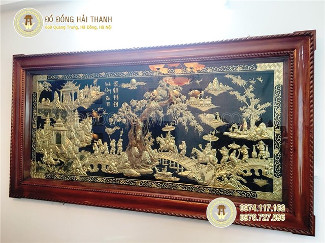 Tranh vinh quy bái tổ bằng đồng, tranh đồng vinh quy bái tổ treo phòng khách