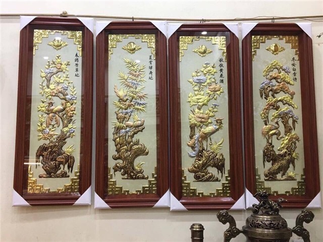 Bộ TRANH TỨ QUÝ Bằng Đồng Đẹp Nhất