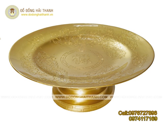 Mâm bồng thờ cúng bằng đồng, mâm bày ngũ quả MS1