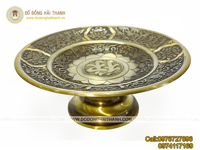 Mâm bồng thờ cúng chạm chữ phúc MS2