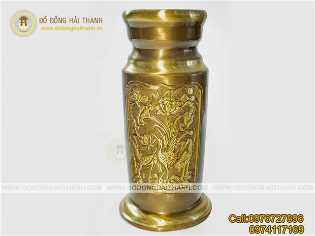 Ống cắm hương bằng đồng vàng