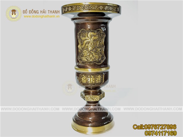 Ống đựng hương bằng đồng hai công nghệ
