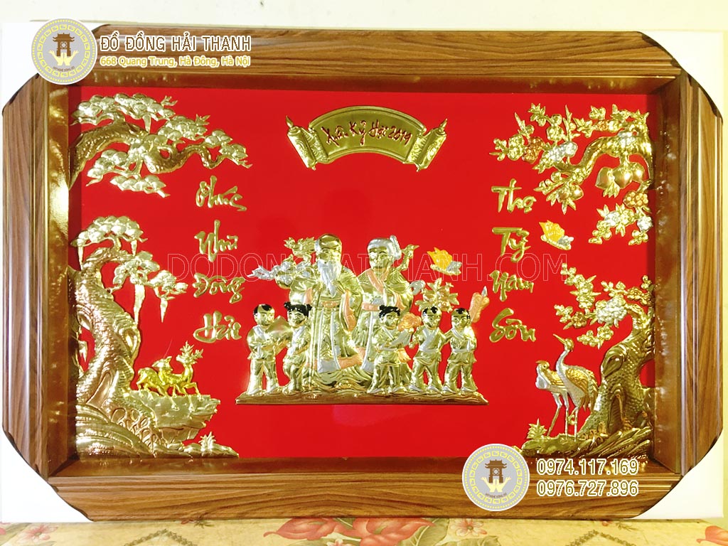 tranh đồng mừng thọ ông bà đẹp