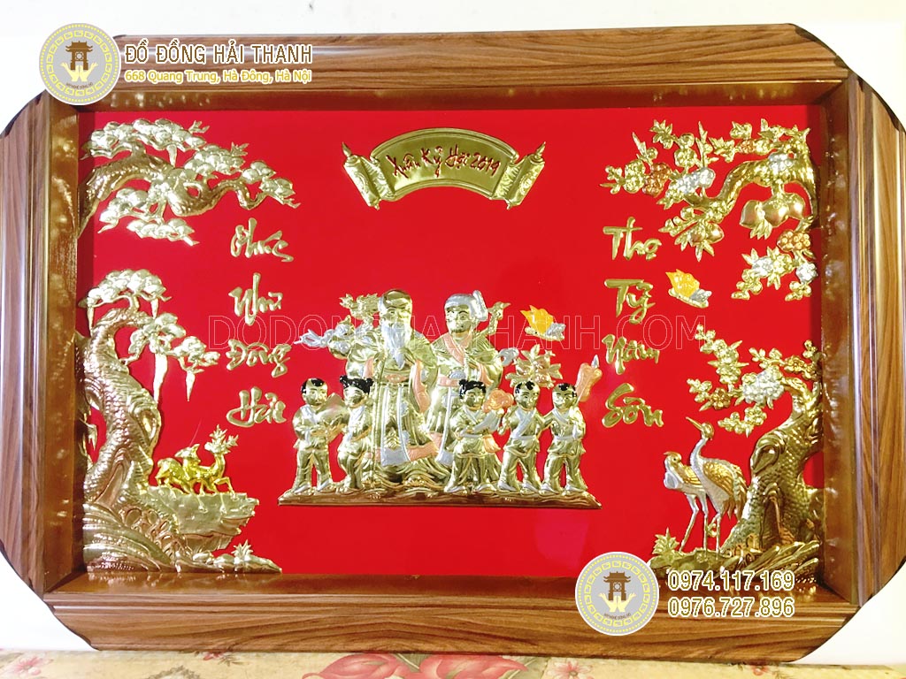 tranh đồng mừng thọ ông bà